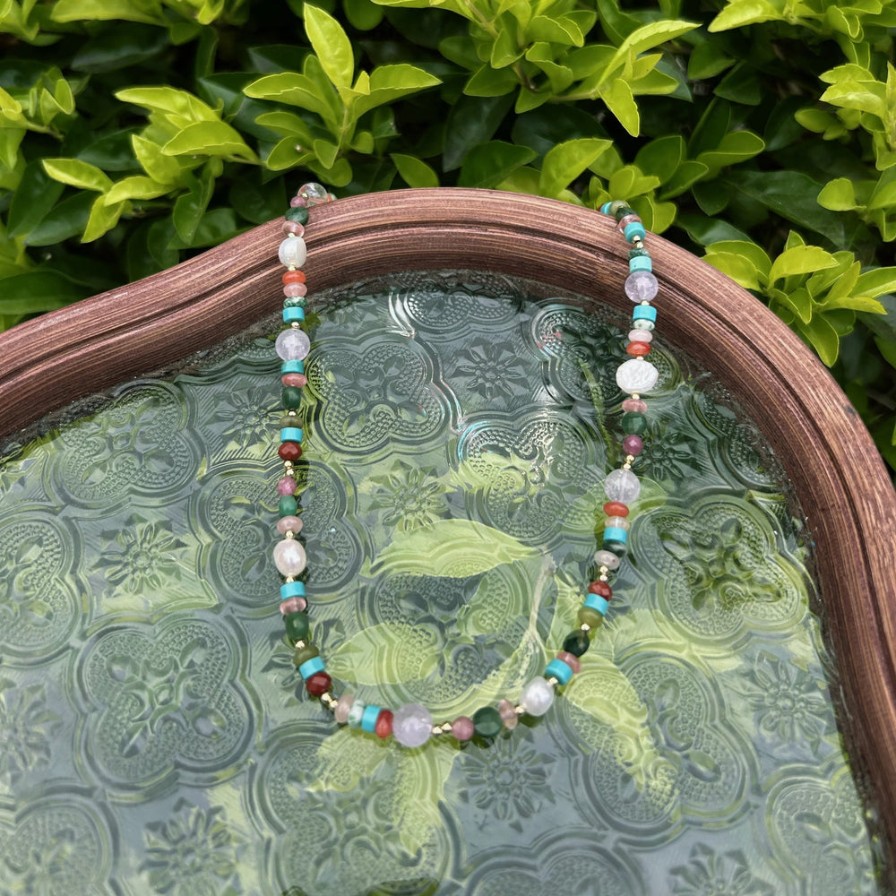 Arco-baleno Handmade Beaded Necklace in 925 Sterling Silver - BE FRUITFUL
