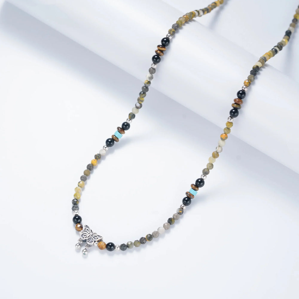 Ftura Pendant Beaded Necklace in 925 Sterling Silver - BE FRUITFUL