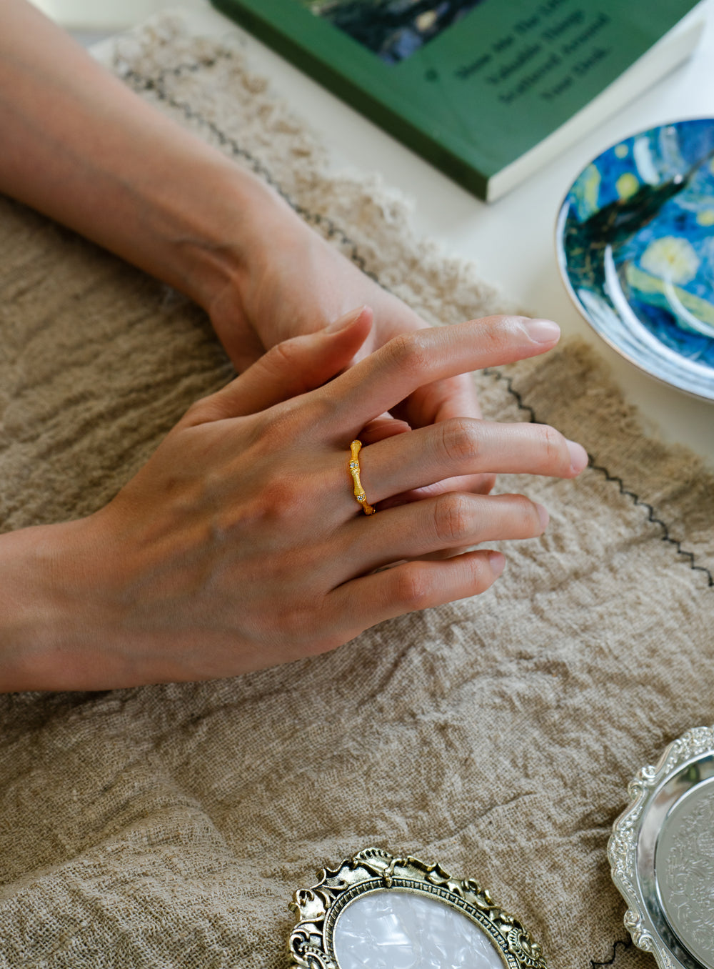 Bamboo whisper Ring in 925 Sterling Silver - BE FRUITFUL