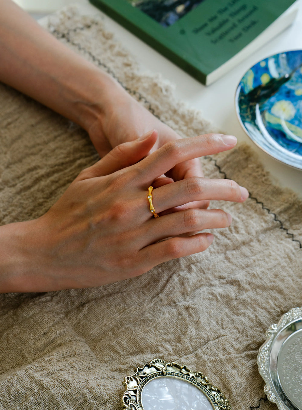 Bamboo whisper Ring in 925 Sterling Silver - BE FRUITFUL