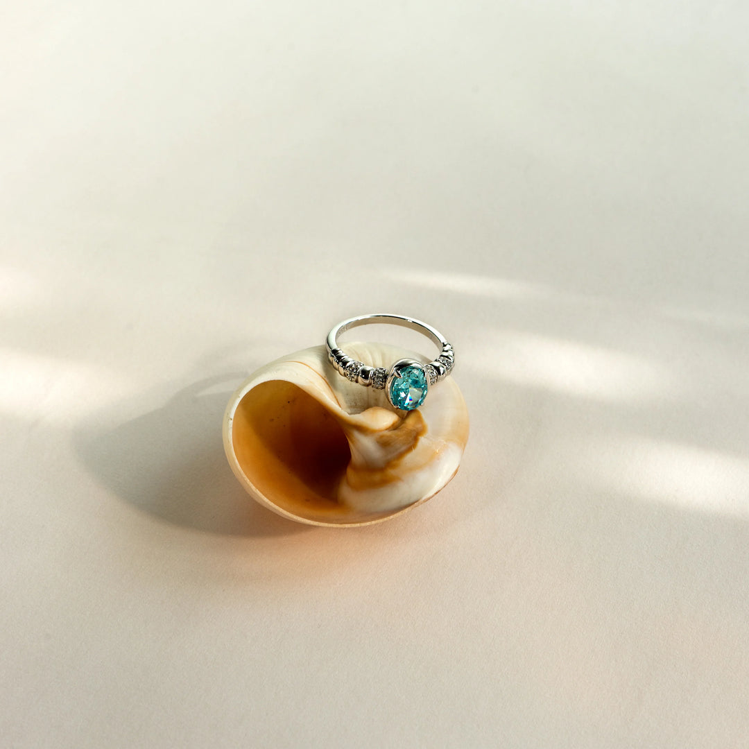 Seine Azure Aquamarine Ring in 925 Sterling Silver - BE FRUITFUL