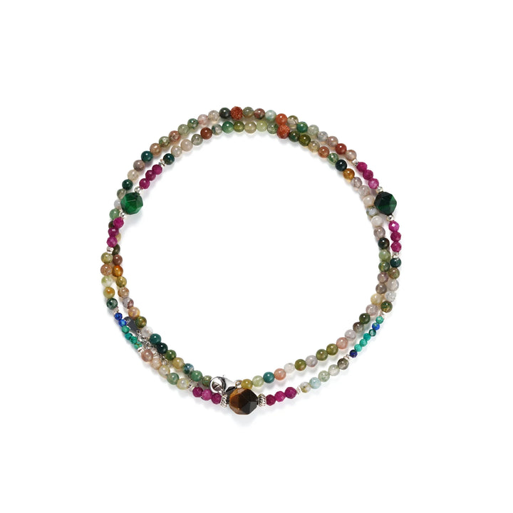 Multi beaded Necklace in 925 Sterling Silver - BE FRUITFUL