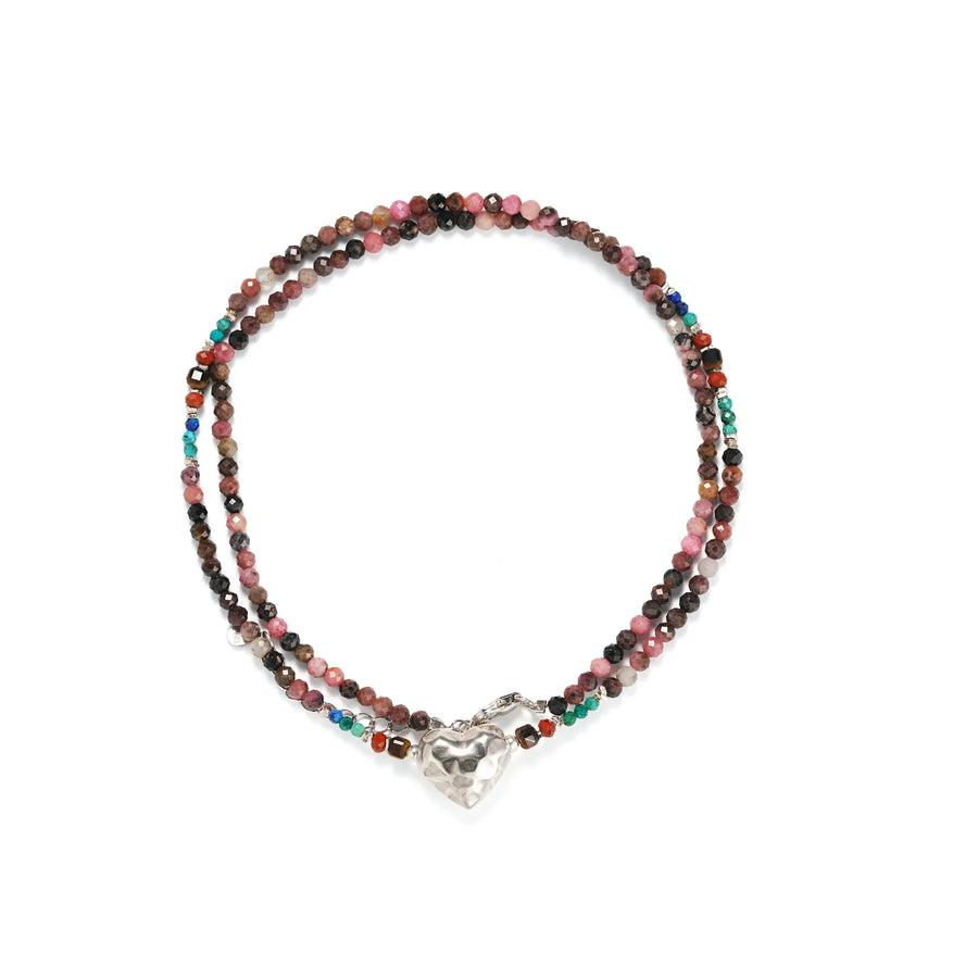 Multi beaded Necklace in 925 Sterling Silver - BE FRUITFUL
