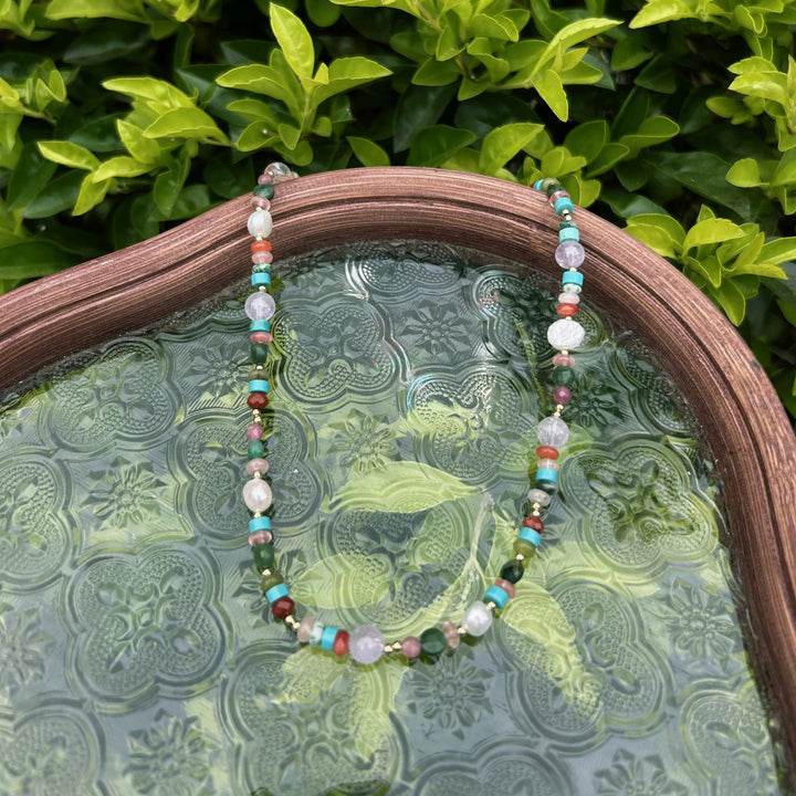 Arco-baleno Handmade Beaded Necklace in 925 Sterling Silver - BE FRUITFUL