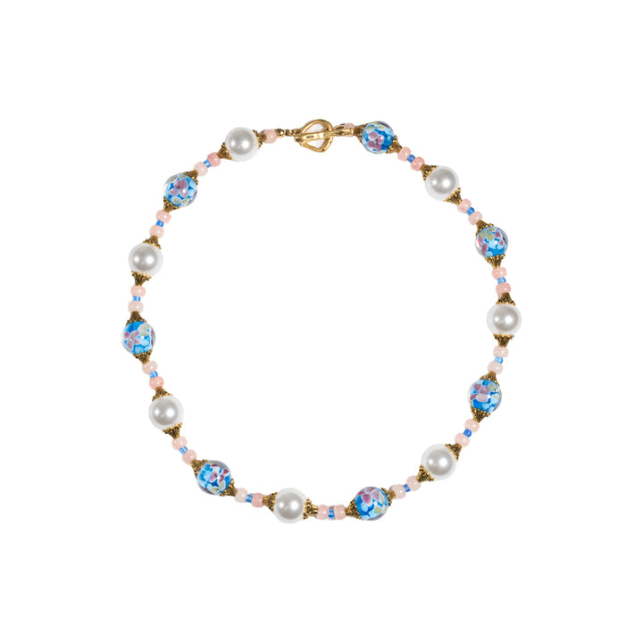 Artisan Floral Liu Li & Pearl Necklace