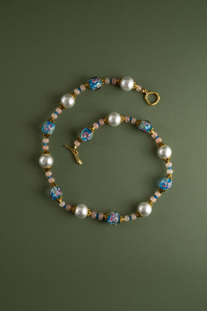 Artisan Floral Liu Li & Pearl Necklace