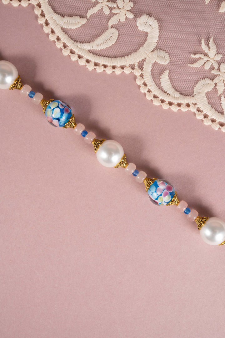 Artisan Floral Liu Li & Pearl Necklace