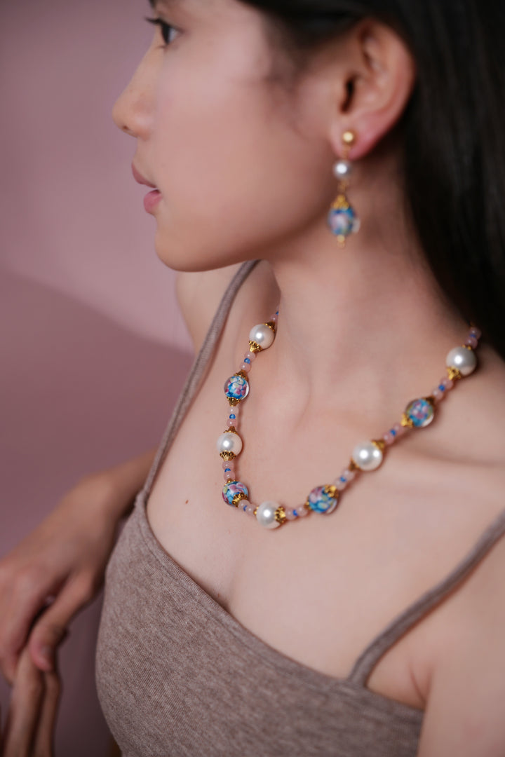 Artisan Floral Liu Li & Pearl Necklace