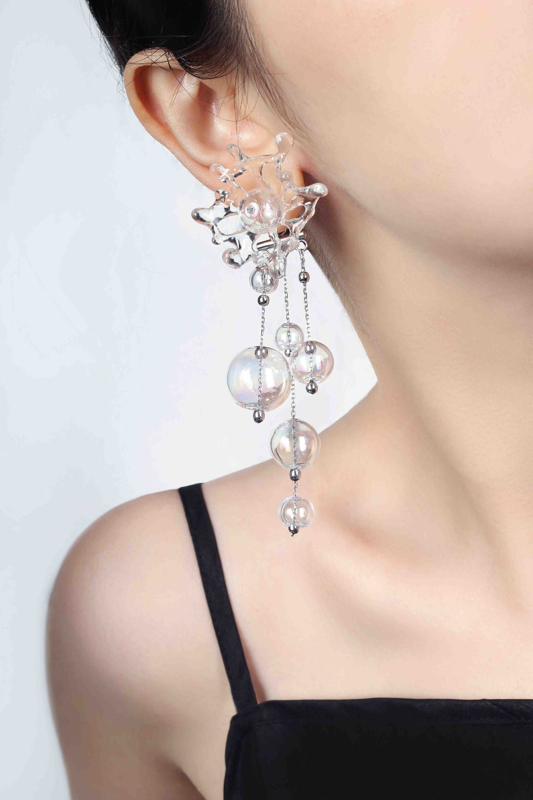 Asymmetrical Glass Bubble Stud Earrings 3 - be fruitful