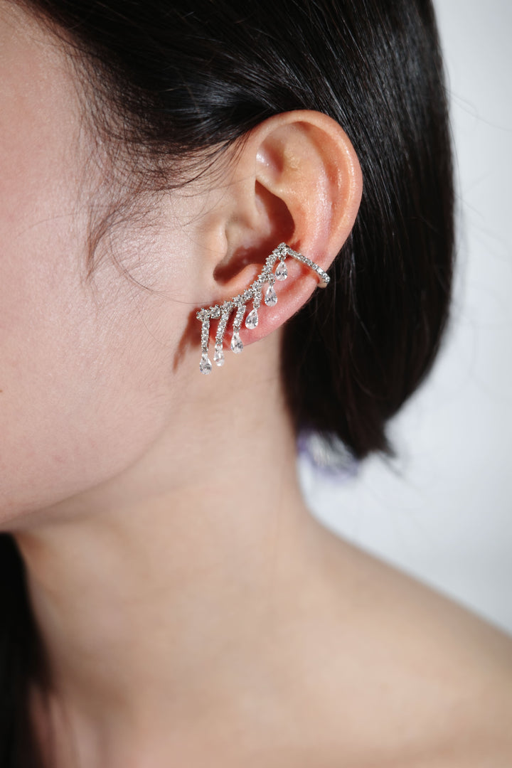 Boucles d'oreilles en argent sterling 925, motif vigne dorée