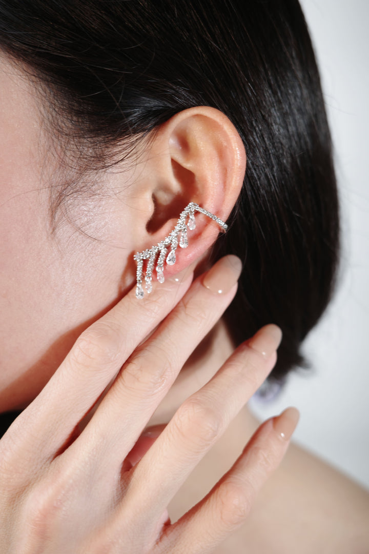 Boucles d'oreilles en argent sterling 925, motif vigne dorée
