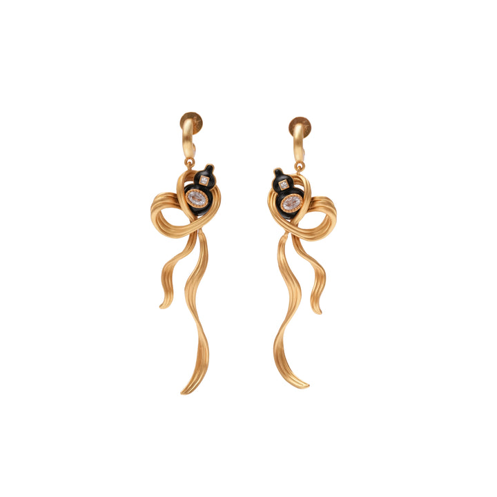 Soaring Fu Lu · Earrings with Black Onyx