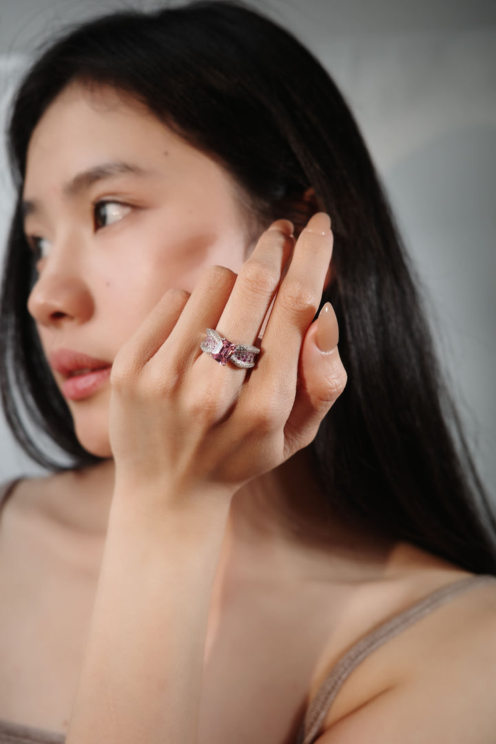 Blissful Princess Bow Ring in 925 Sterling Silver