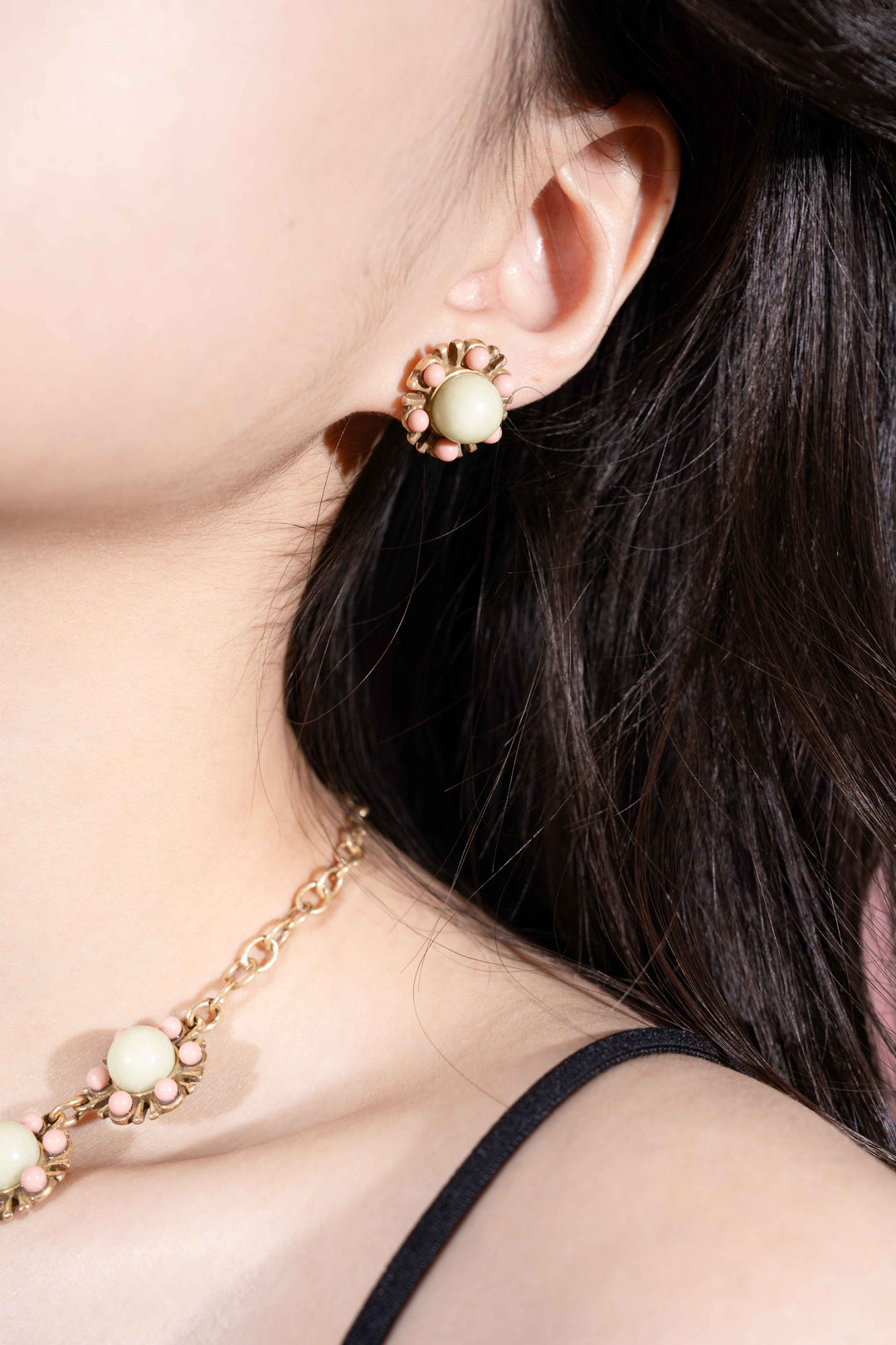 Blush Sunflower Stud Earring