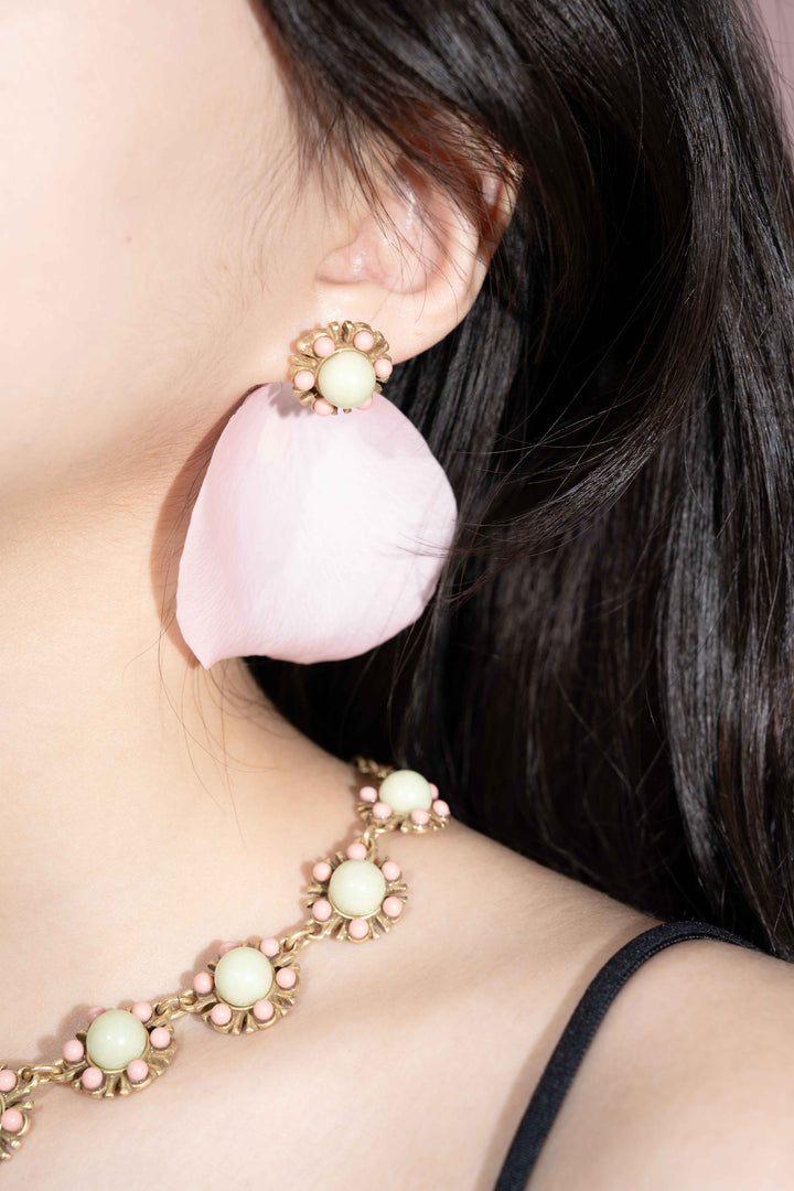 Blush Sunflower Stud Earring