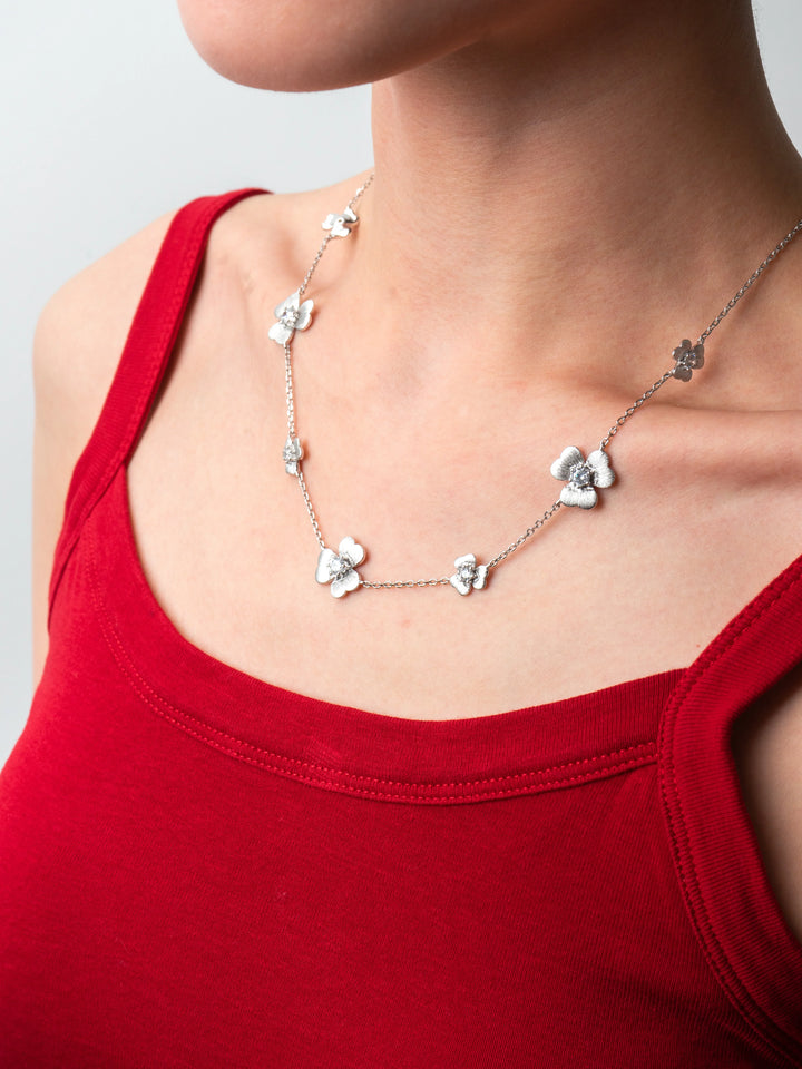 Camelia Necklace in 925 Sterling Silver Inspired by the Camellia flower, symbolizing elegance