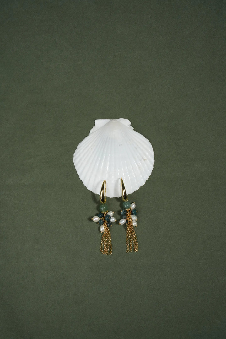 Melted Relic · Waterfall Agate Pearl Earrings