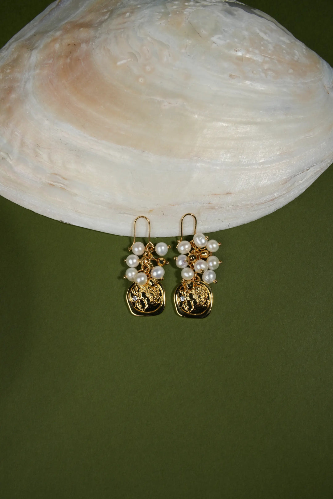 Melted Relic · Coin Pearl Earrings