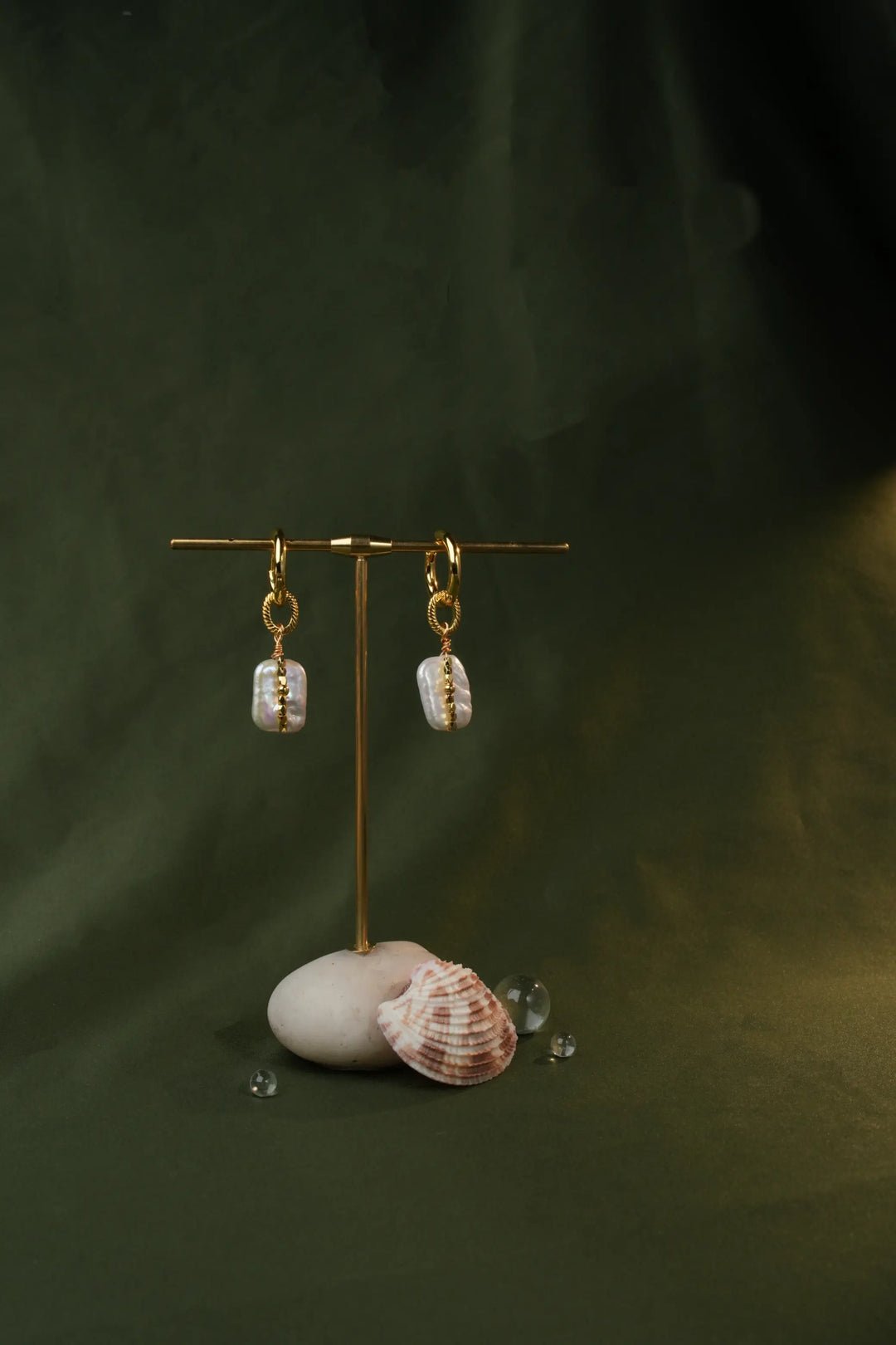 Melted Relic ·  Petite Baroque Pearl Hoop Earrings