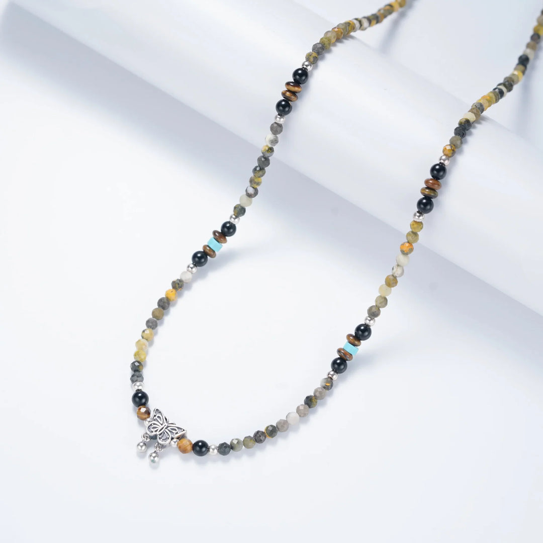 Ftura Pendant Beaded Necklace in 925 Sterling Silver - BE FRUITFUL