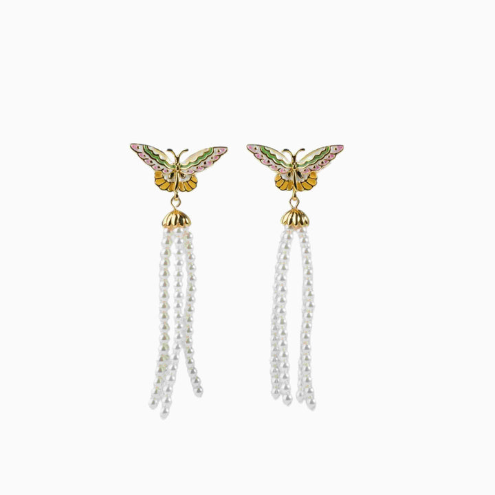 Chō Still · Layered Pearl Tassel Earrings