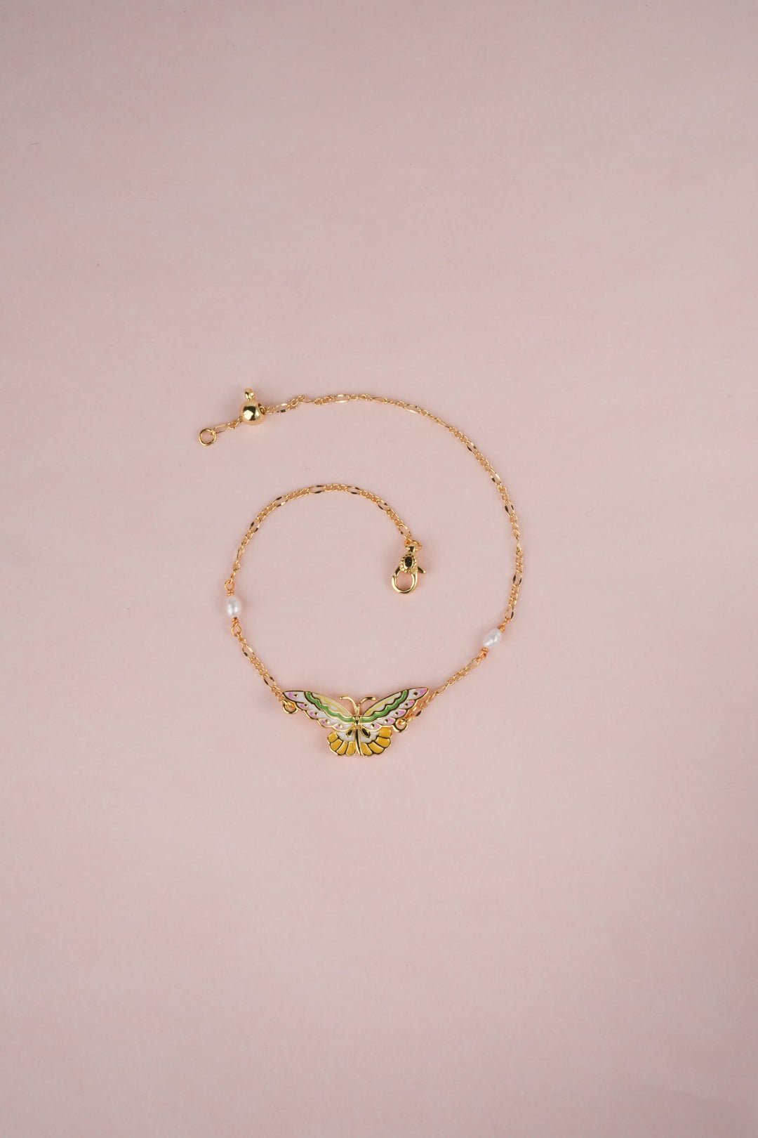 Chō Still · Enamel Butterfly Pearl Bracelet