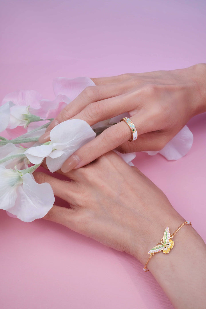 Chō Still · Enamel Butterfly Pearl Bracelet