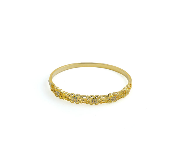 Entwined Flowers Bracelet in Gold-Plated Brass - BE FRUITFUL