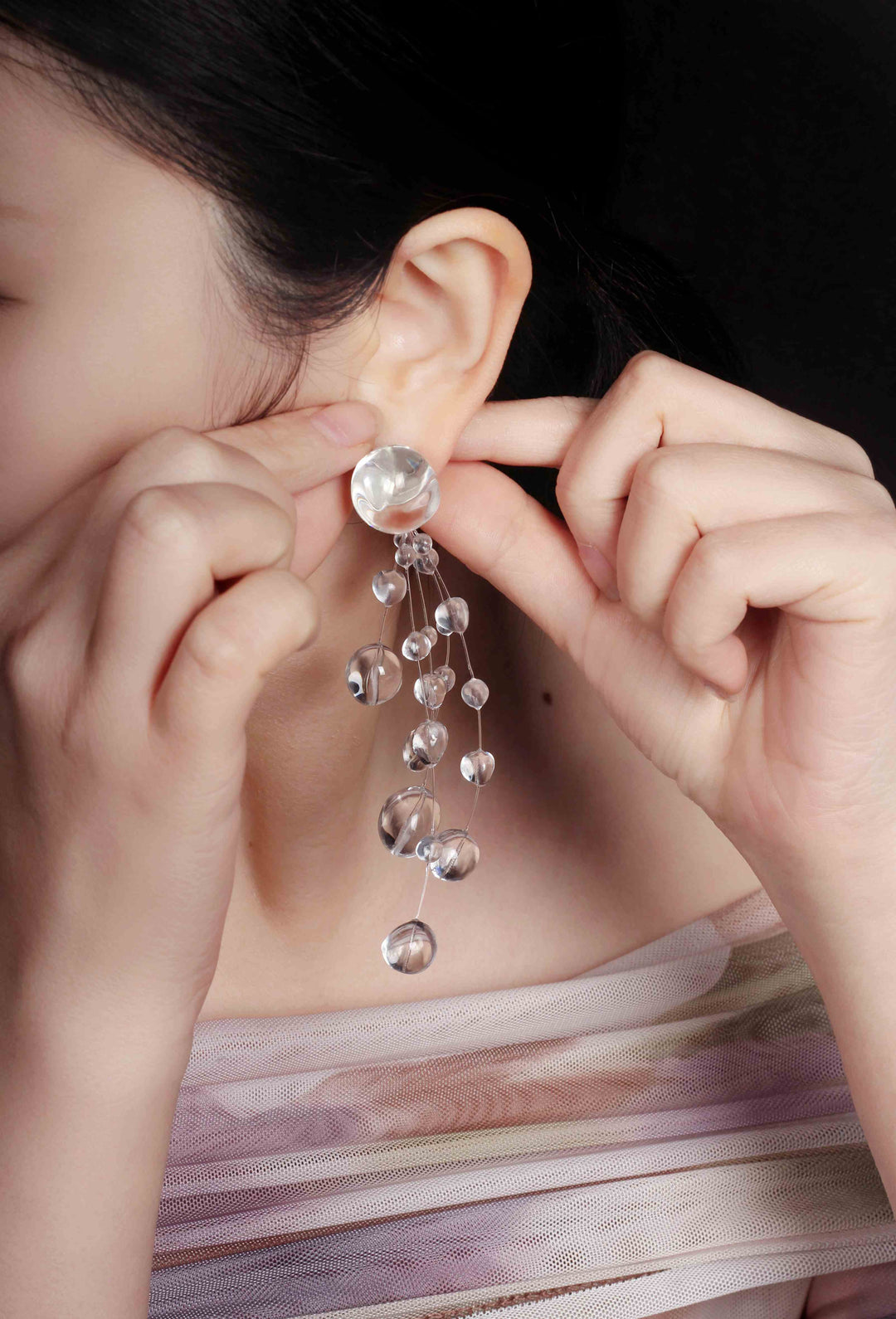 Designer Crystal Resin Waterdrop Tassel Earrings 5 - be fruitful