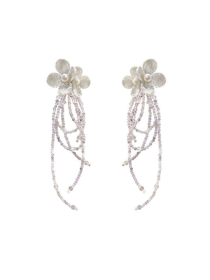 Flower Fringe Drop Earring