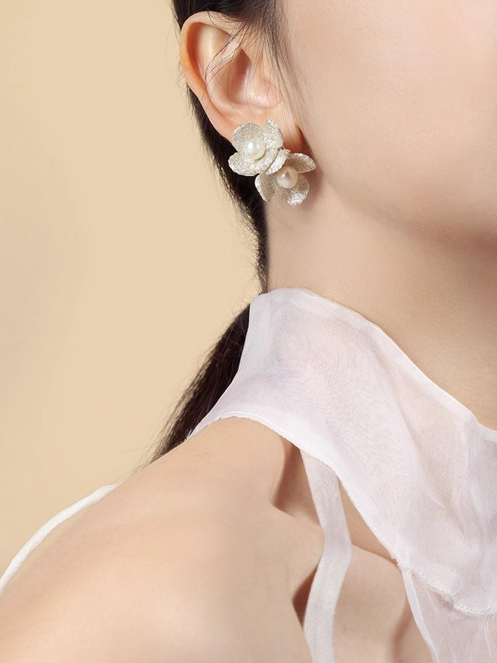 Flower Fringe Drop Earring