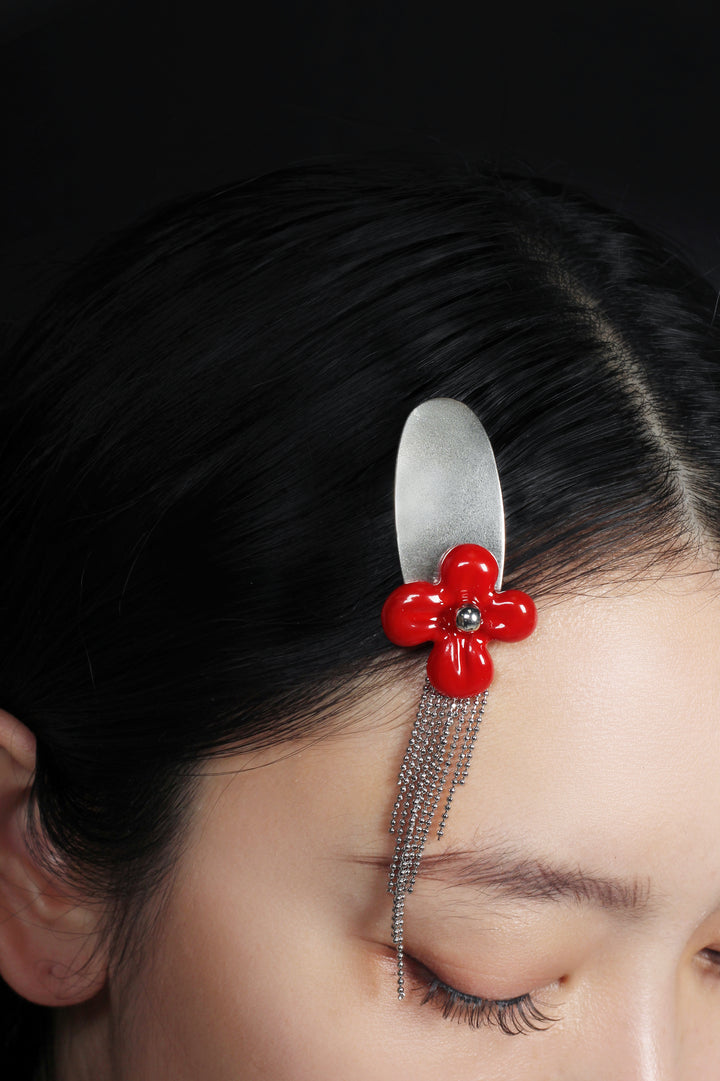 Flower Fringe Hair Clip
