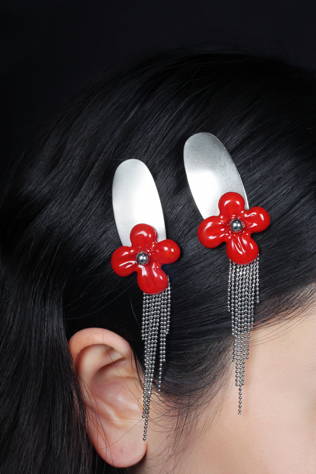 Flower Fringe Hair Clip