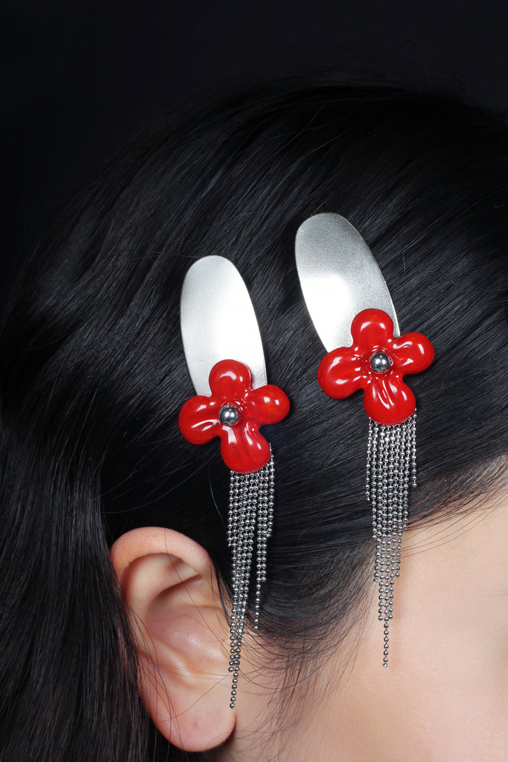 Flower Fringe Hair Clip