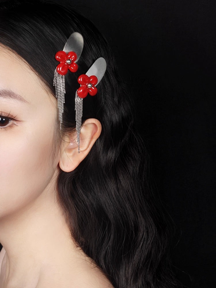 Flower Fringe Hair Clip
