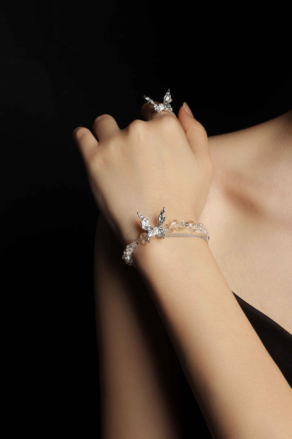Flutterlight - Butterfly S925 White Crystal Zircon Bracelet (2)