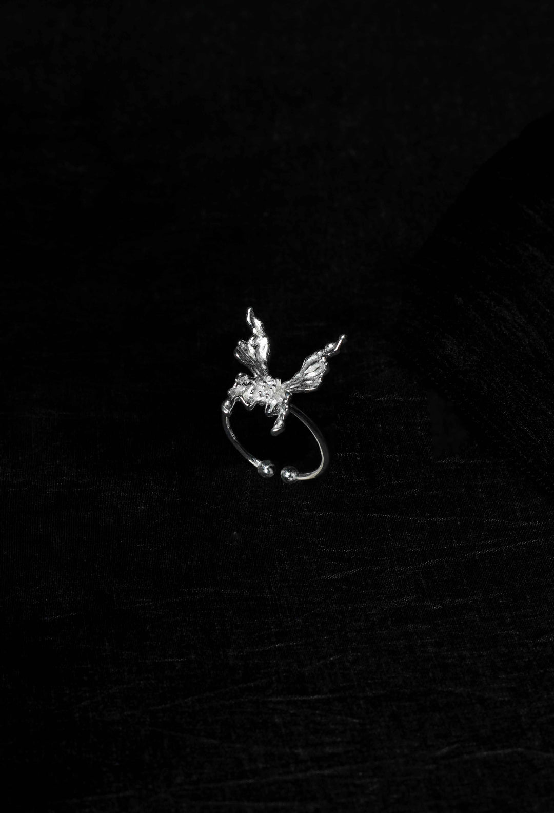 Flutterlight - Solid 925 Silver Butterfly Zircon Ring