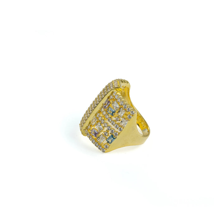 Geometric Radiant Ring in Gold-Plated Brass - BE FRUITFUL