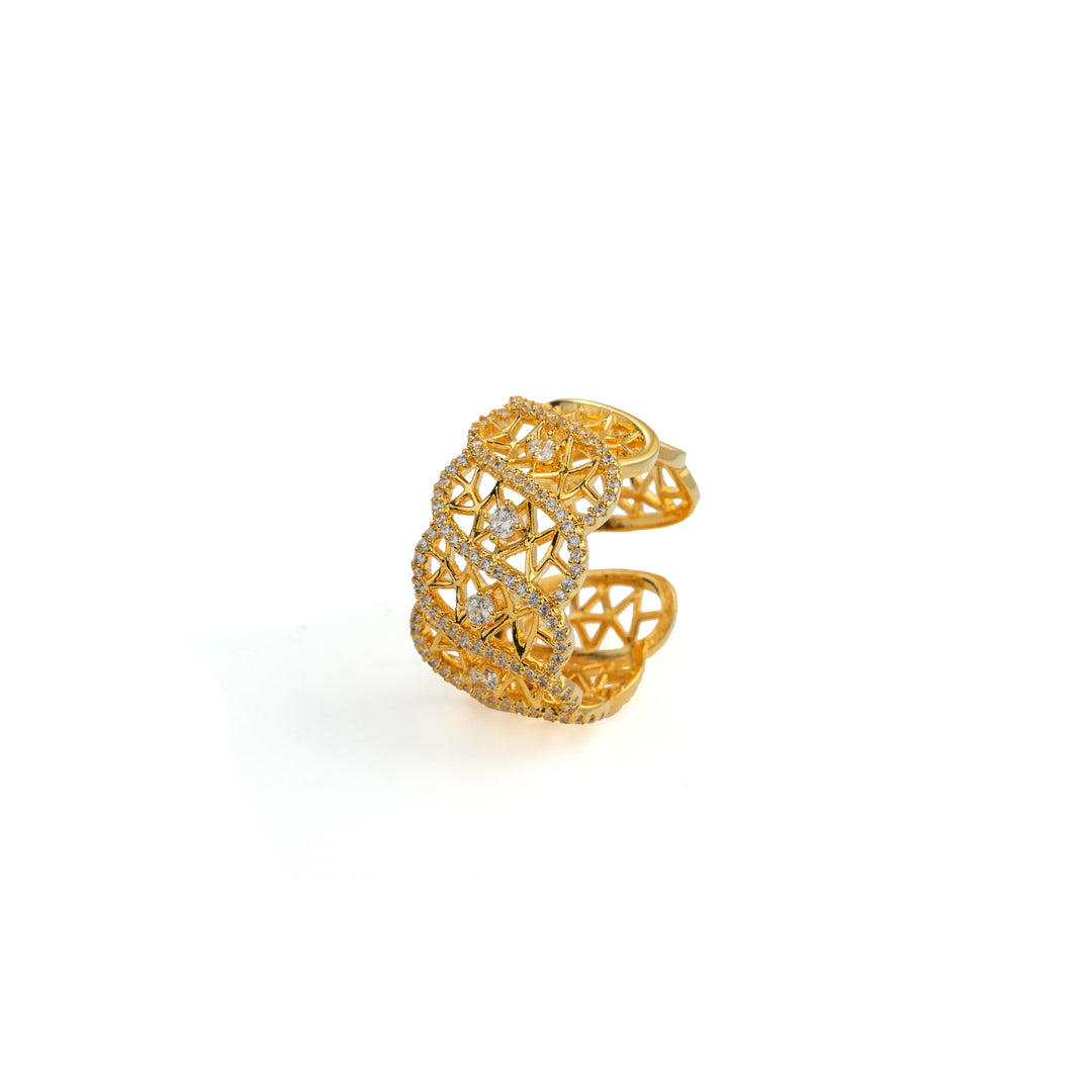 Glod Geometric Ring in Gold-Plated Brass - BE FRUITFUL