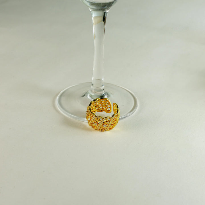 Glod Geometric Ring in Gold-Plated Brass - BE FRUITFUL