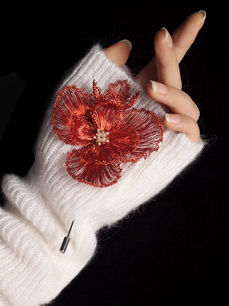 Handmade Crystal Flower Brooch