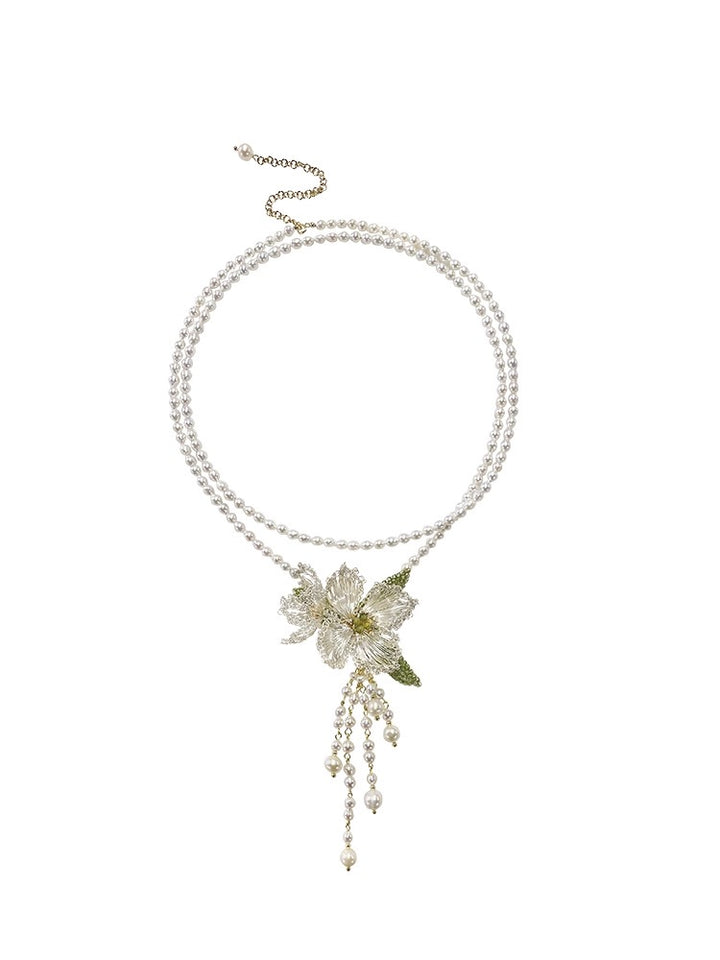 Handmade Plum Blossom Pearl Necklace