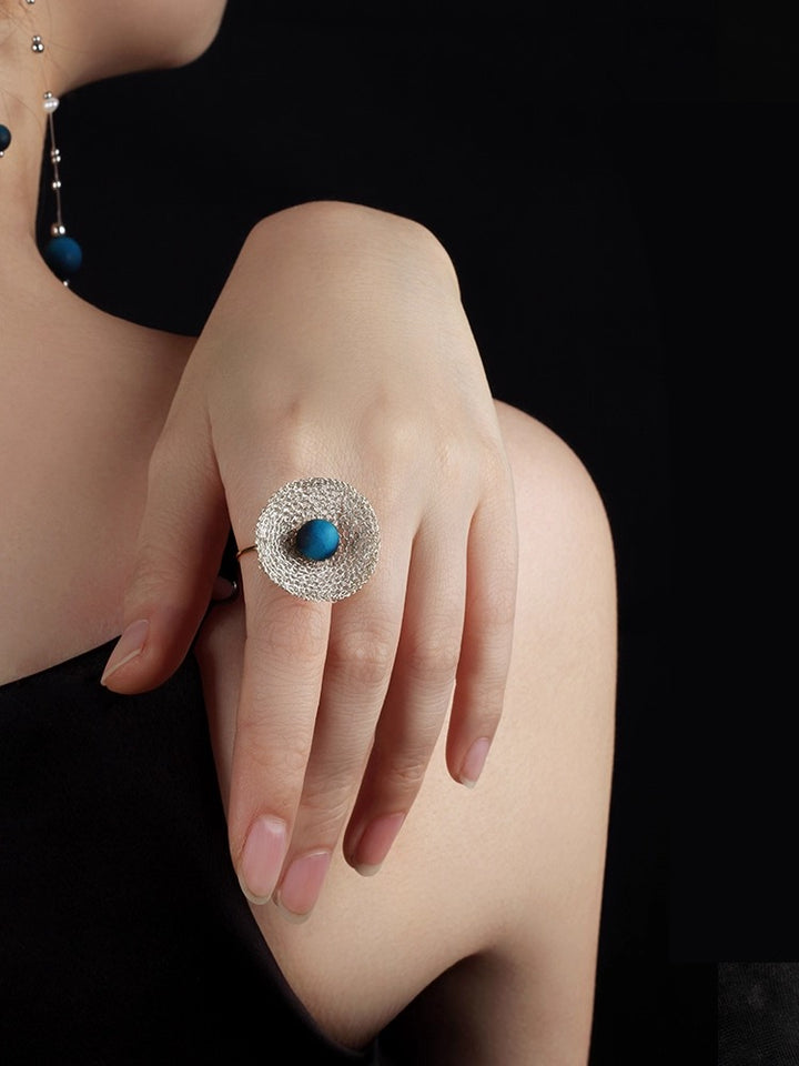 ハンドメイドタイガーアイオープンリング