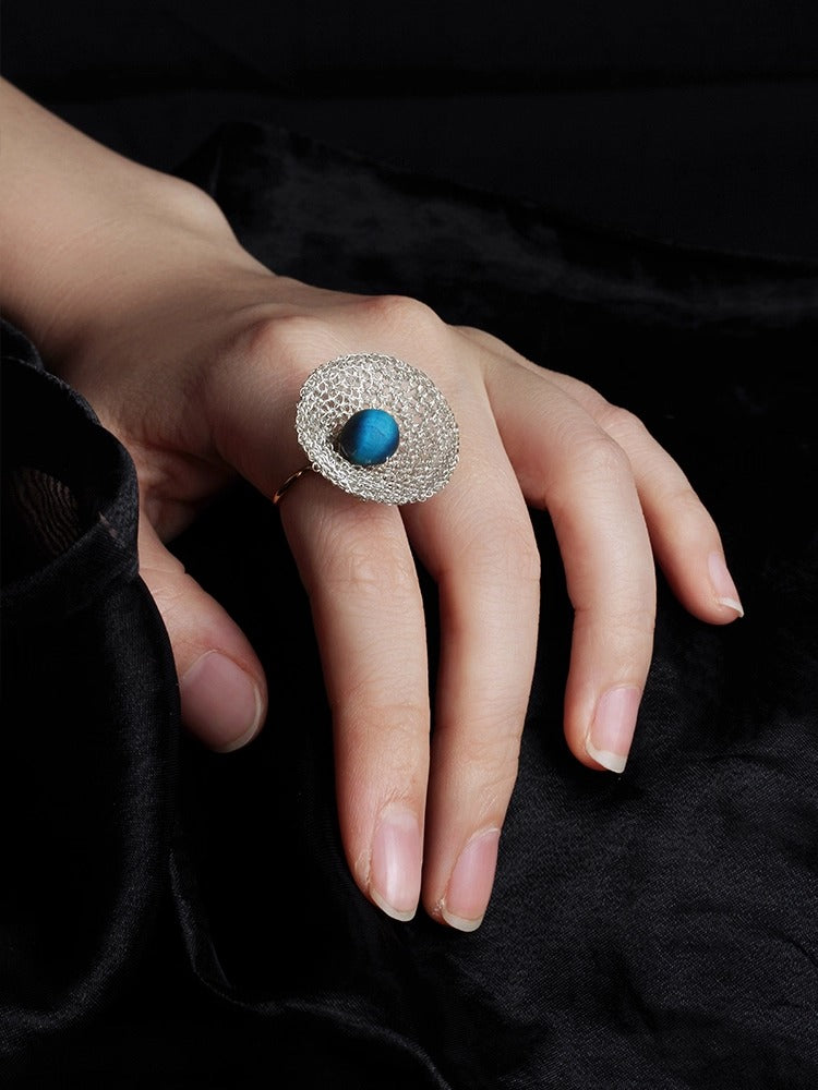 ハンドメイドタイガーアイオープンリング