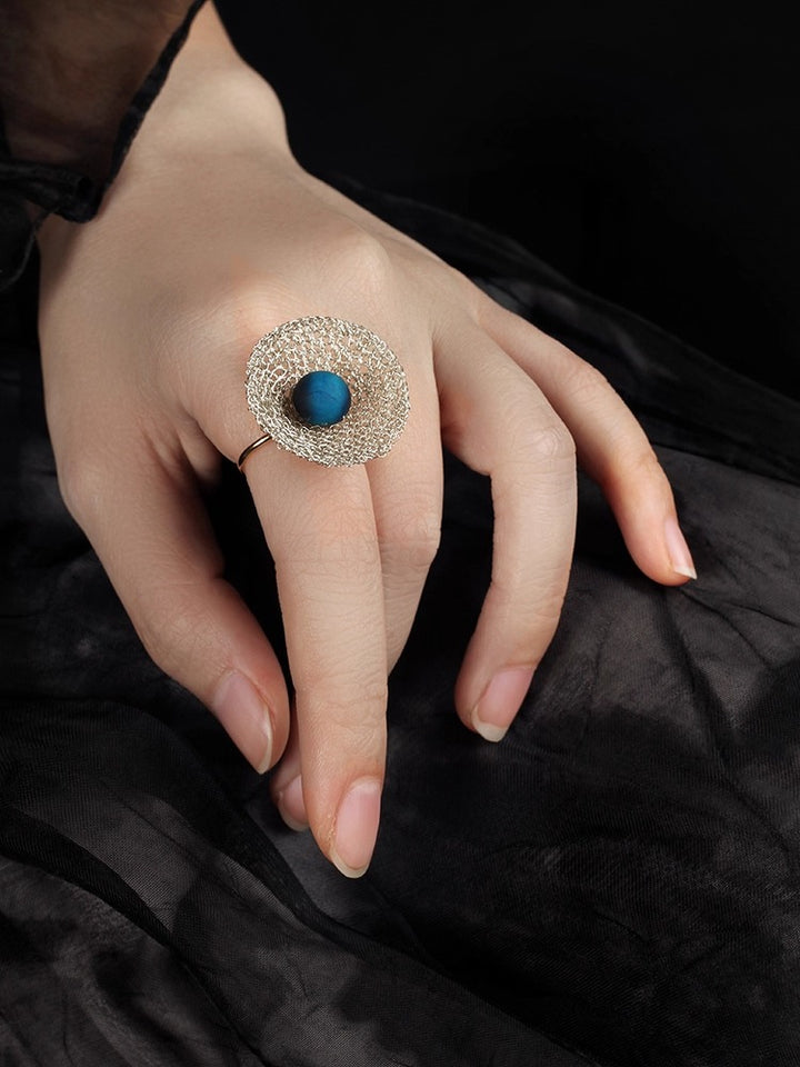 ハンドメイドタイガーアイオープンリング