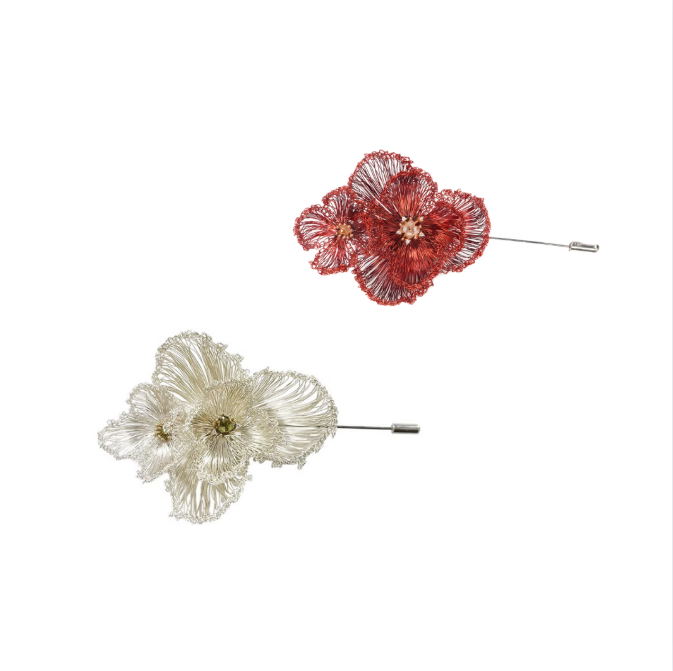 Handmade Crystal Flower Brooch