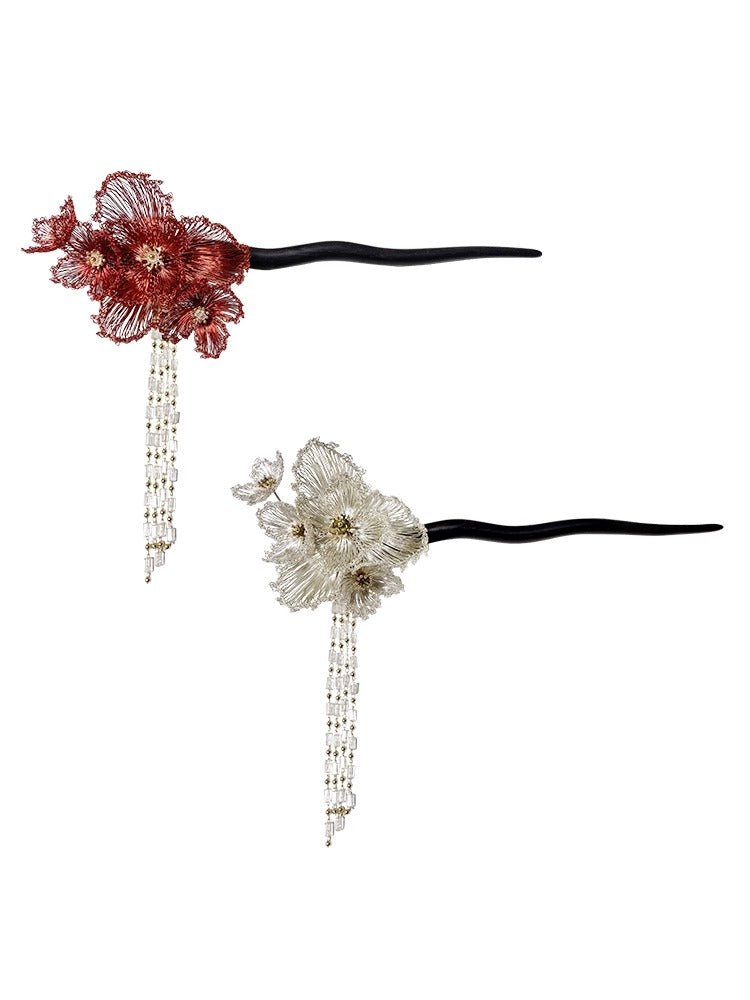 Handmade Flower Crystal Hair Pin