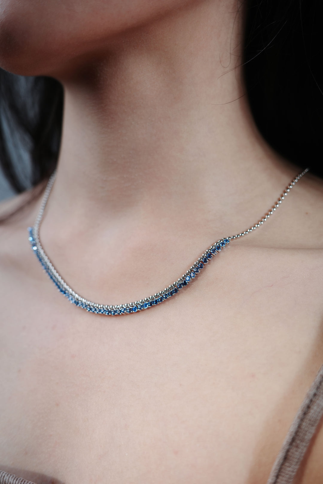 Indigo Melody Necklace in 925 Sterling Silver