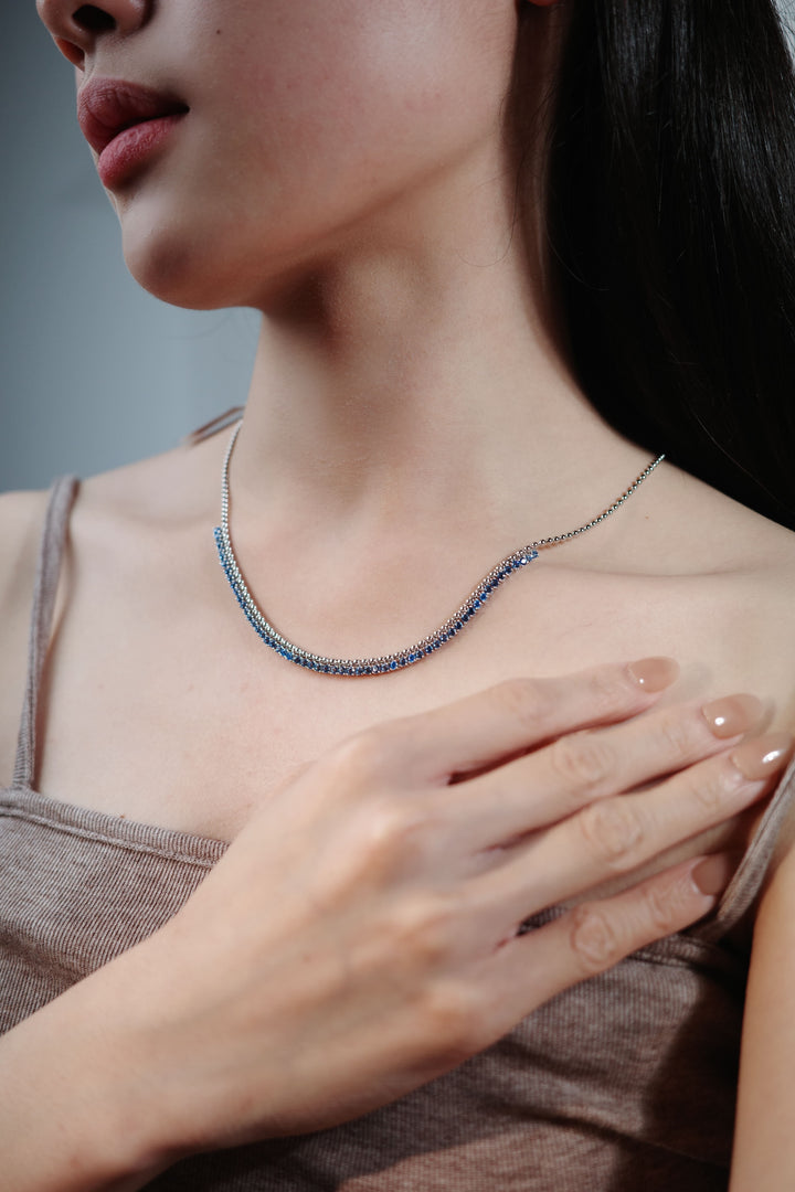 Indigo Melody Necklace in 925 Sterling Silver