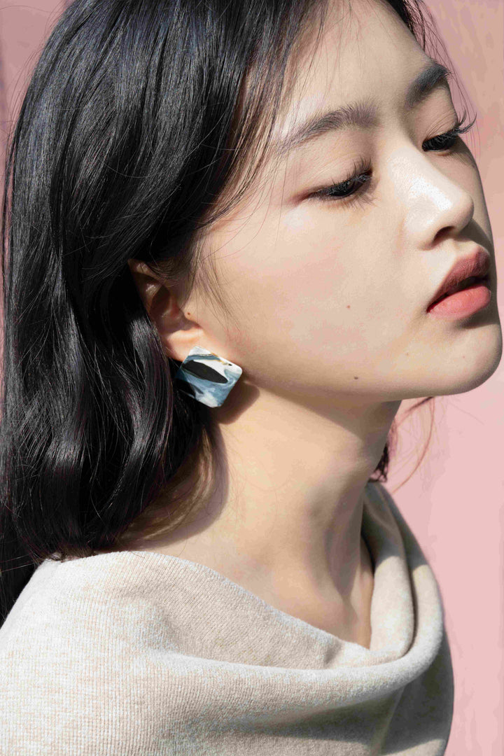 Ink Whisper Stud Earring